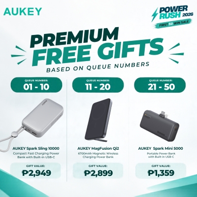 AUKEY POWER RUSH: First 50 Win Sale Brings Premium Power Solutions and Exclusive Freebies to Five Major Malls on September 26